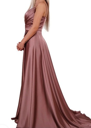 Drapeli Uzun Abiye Elbise - Görsel 3