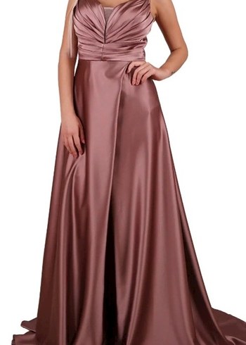 Drapeli Uzun Abiye Elbise - Görsel 2