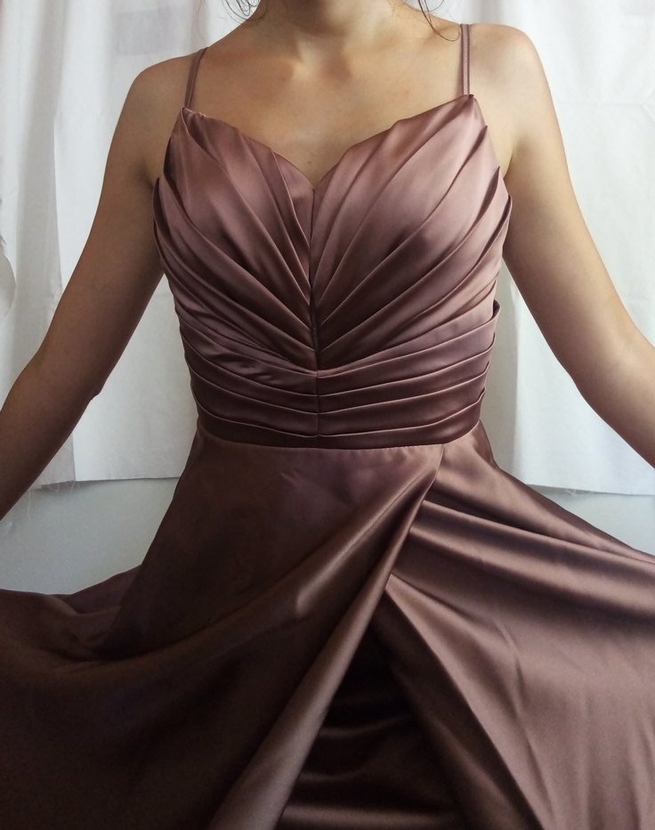 Drapeli Uzun Abiye Elbise - Görsel 4