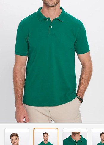 Tudors Orjinal Erkek Yeşil Polo Yaka Kısa Kollu Tişört - Görsel 2