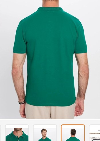 Tudors Orjinal Erkek Yeşil Polo Yaka Kısa Kollu Tişört - Görsel 4