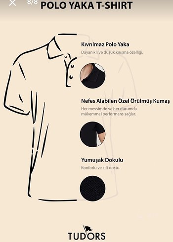 Tudors Orijinal Erkek Mavi Polo Yaka Kısa Kollu Tişört - Görsel 6