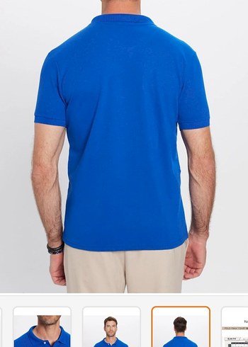 Tudors Orijinal Erkek Mavi Polo Yaka Kısa Kollu Tişört - Görsel 4