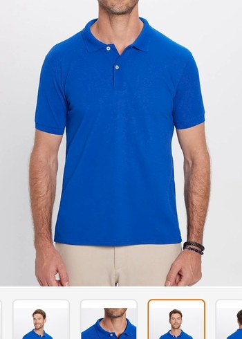 Tudors Orijinal Erkek Mavi Polo Yaka Kısa Kollu Tişört - Görsel 5