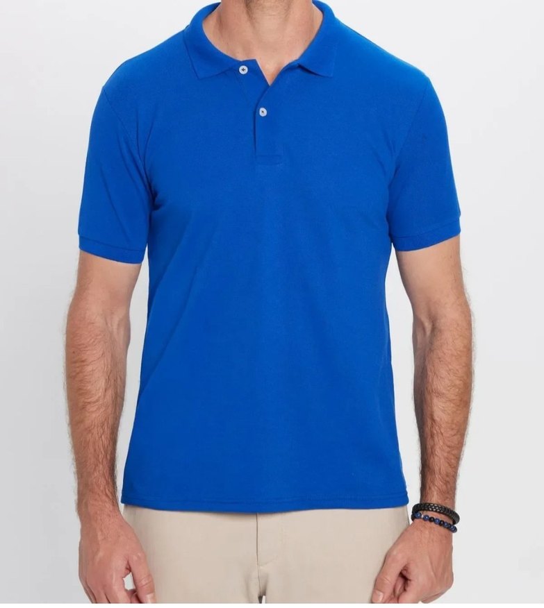 Orjinal Tudors S Beden Saks Mavi Slim Fit Polo Yaka Erkek Tişört - Görsel 2