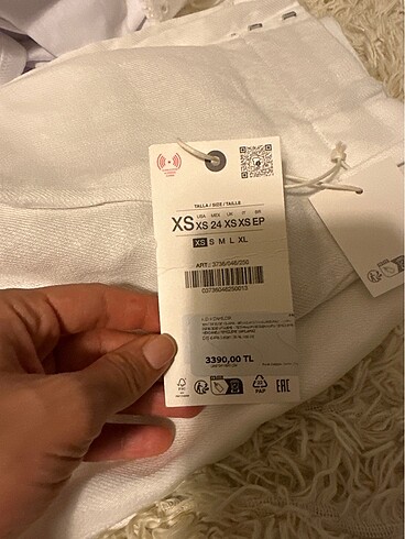 xs Beden beyaz Renk Zara keten karışımlı pantolon