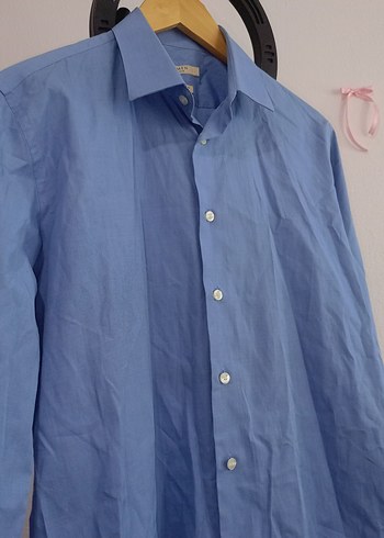 BEYMEN Mavi Erkek Keten Gömlek - Görsel 2