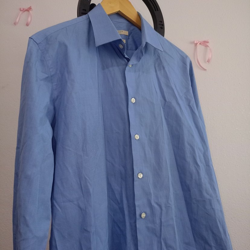BEYMEN Mavi Erkek Keten Gömlek - Görsel 2