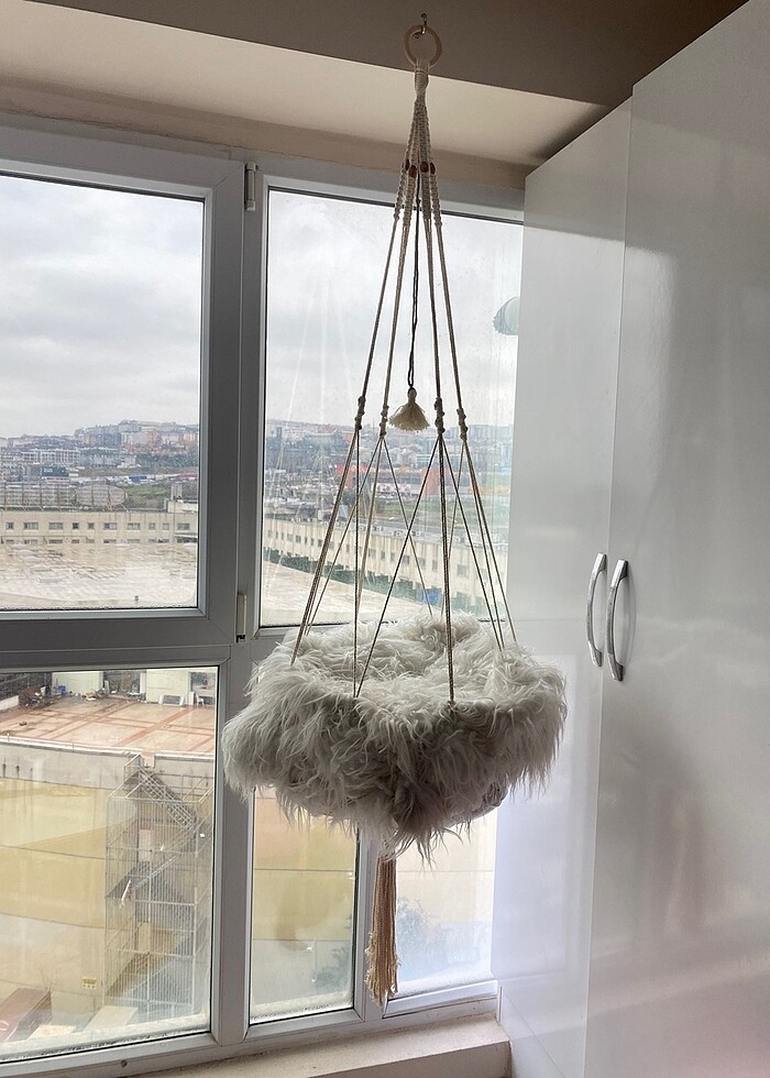 El yapımı makrome kedi hamağı - Görsel 2