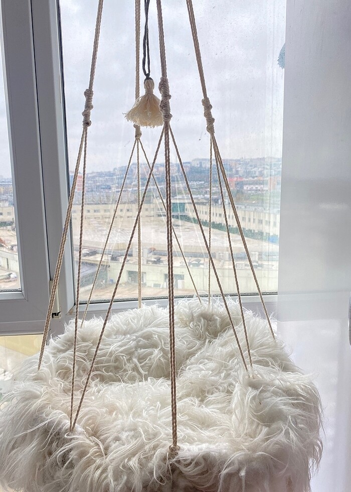 El yapımı makrome kedi hamağı - Görsel 4