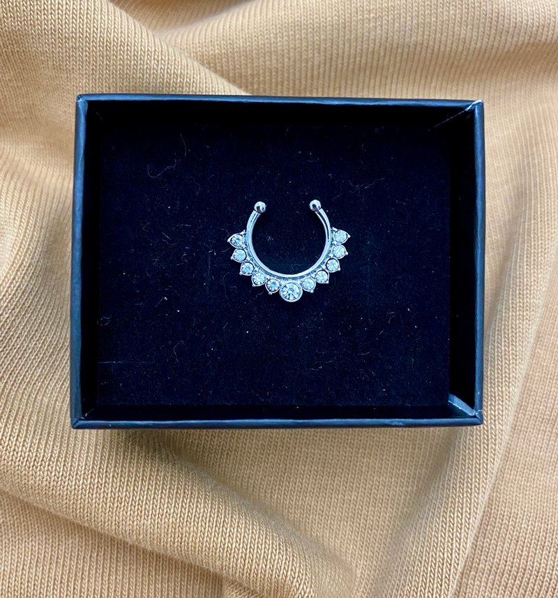 Parlak Taşlı Kadın Sahte burun Piercing - Görsel 4