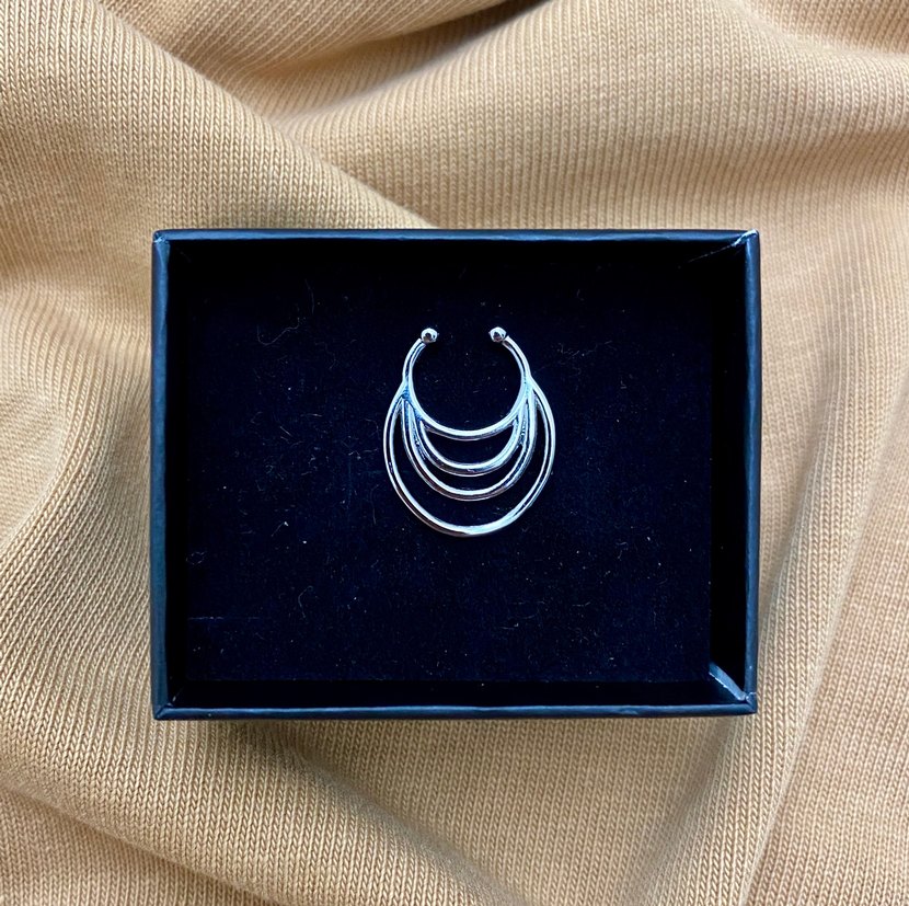 Gümüş rengi bohem Kadın Sahte burun Piercing - Görsel 3