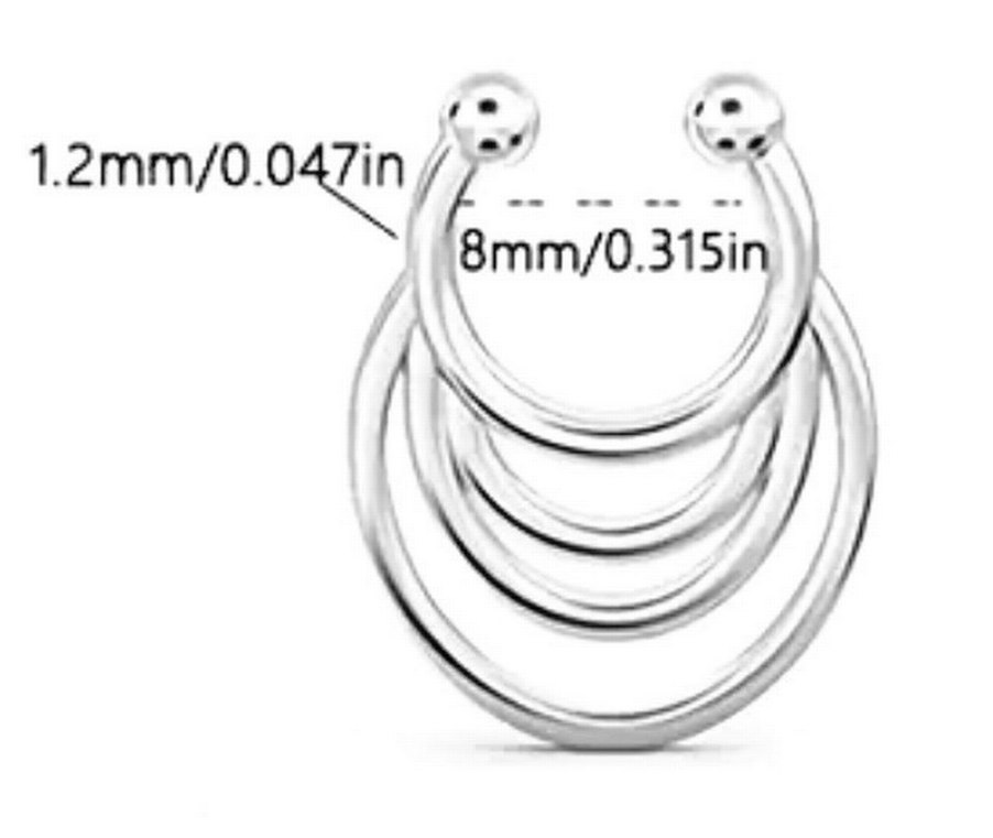 Gümüş rengi bohem Kadın Sahte burun Piercing - Görsel 2