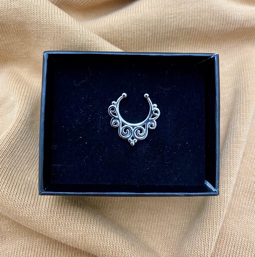 Gümüş rengi Bohem Kadın Sahte burun Piercing - Görsel 3