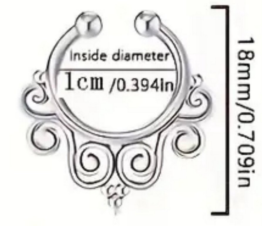 Gümüş rengi Bohem Kadın Sahte burun Piercing - Görsel 2