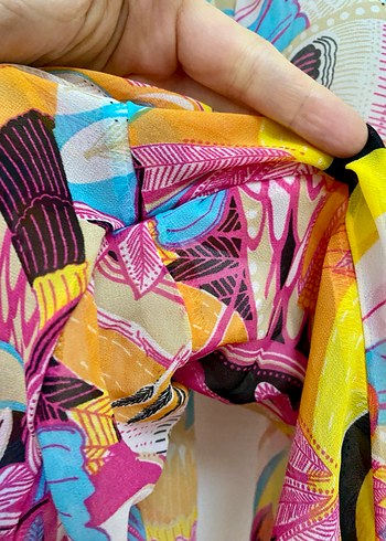 H&M Kadın Çok Renkli Uzun Piliseli Tulum - Görsel 6