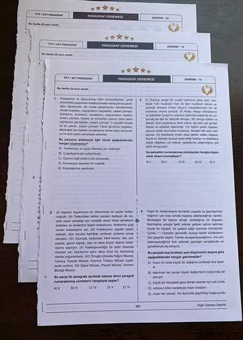 TYT AYT 25'li Paragraf Branş Denemesi Kitabı