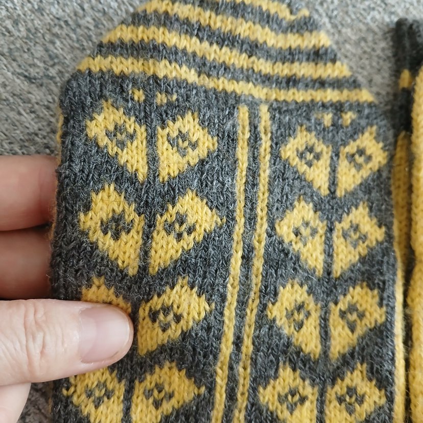 Sarı Gri Desenli Çorap - Görsel 2