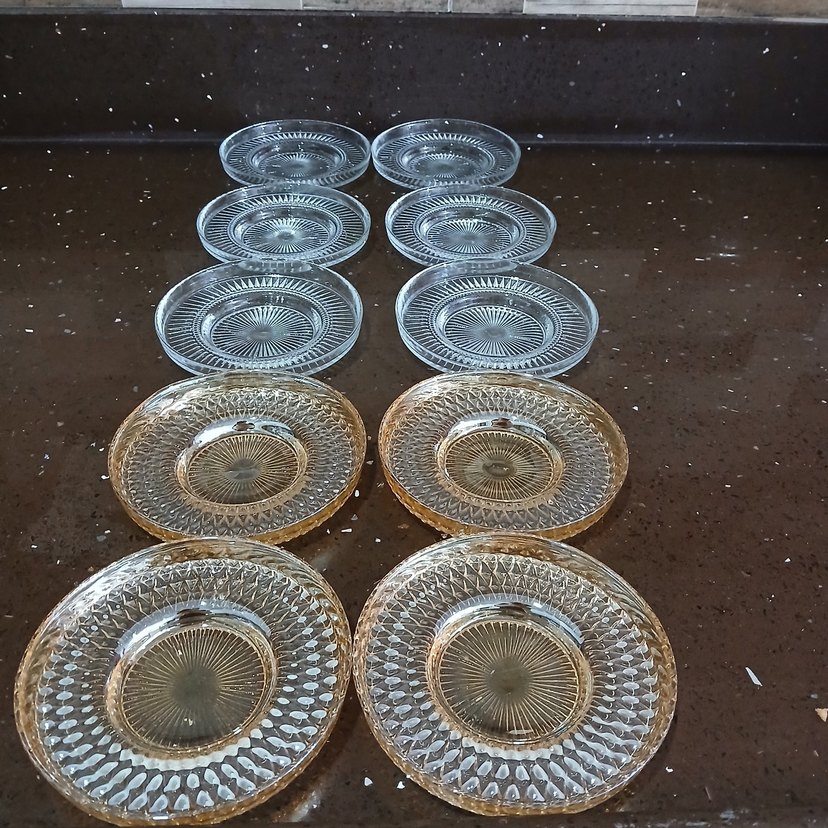 Parlak Beyaz Cam Tabak Seti 10 lu - Görsel 3