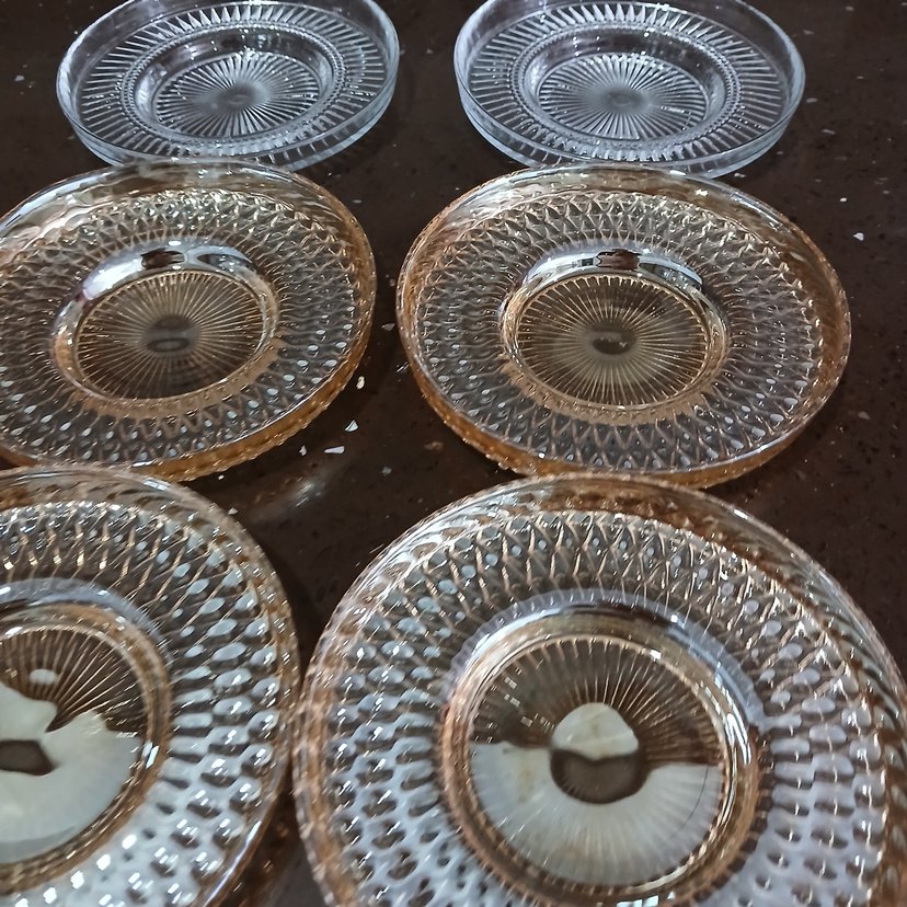 Parlak Beyaz Cam Tabak Seti 10 lu - Görsel 2