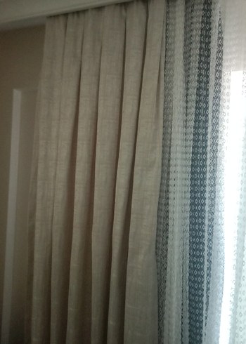 Bej Modern Düz Fon Perde - Görsel 2