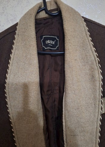 Kahverengi Kadın Yün Uzun Ceket - Görsel 2