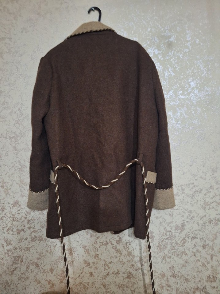 Kahverengi Kadın Yün Uzun Ceket - Görsel 4