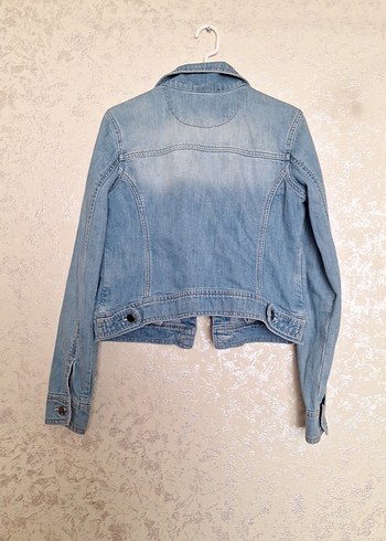 Düğmeli Mavi Denim Kadın Ceket S-M uygundur - Görsel 2