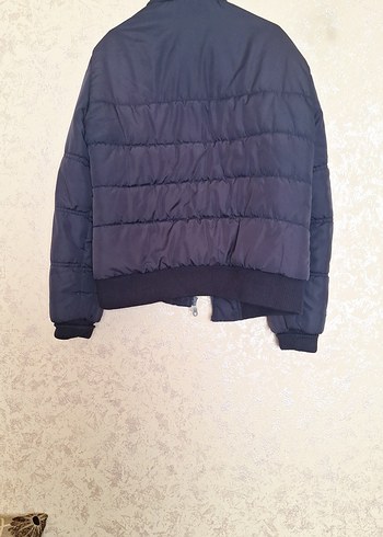 Düğmeli Mavi Kadın Mont S-M için uygundur - Görsel 4