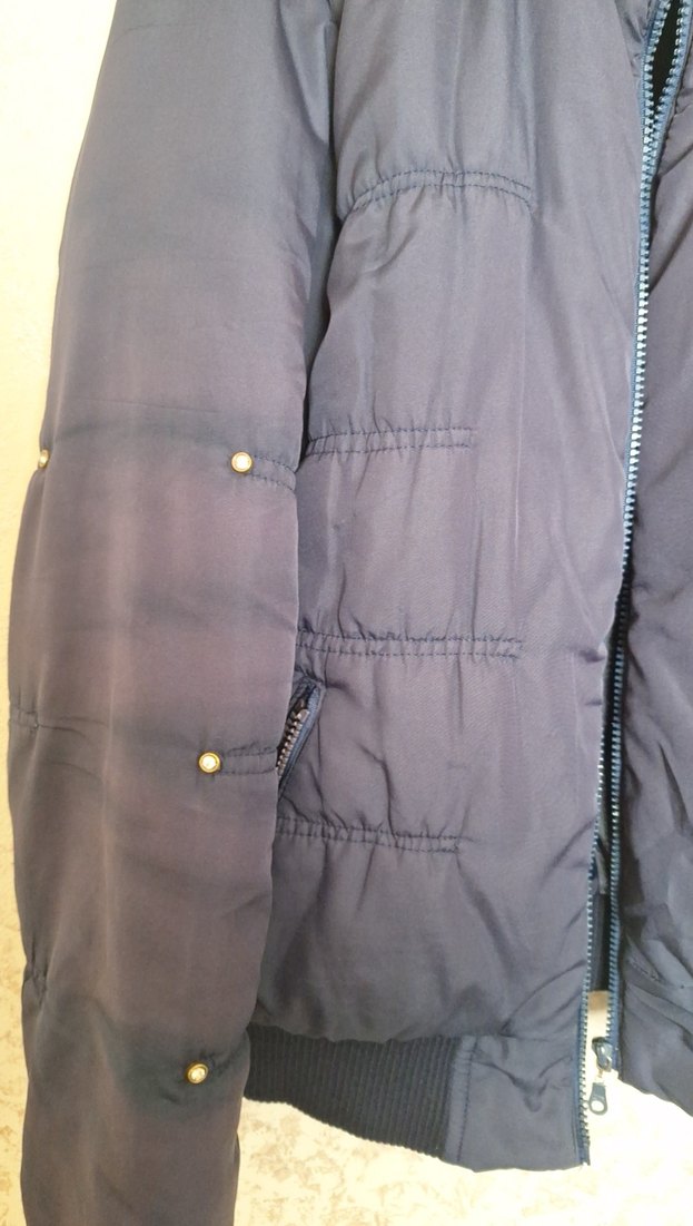 Düğmeli Mavi Kadın Mont S-M için uygundur - Görsel 2