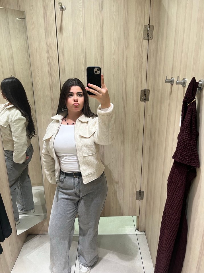 Gri Bol Kesim Kadın Kot Pantolon - Görsel 2