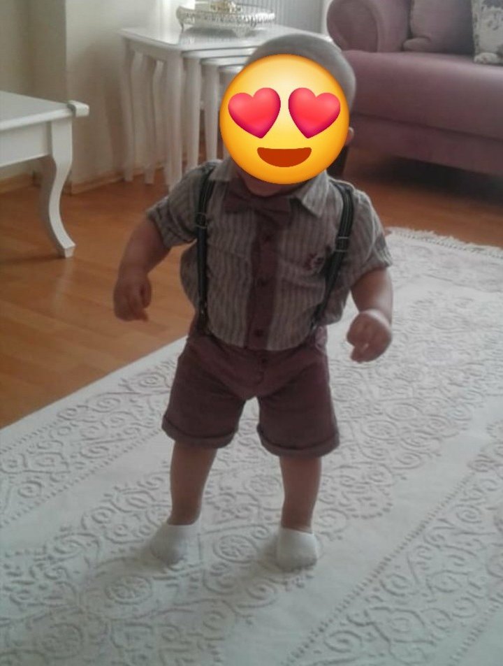 Askılı papyonlu Bebek Erkek Takım - Görsel 5