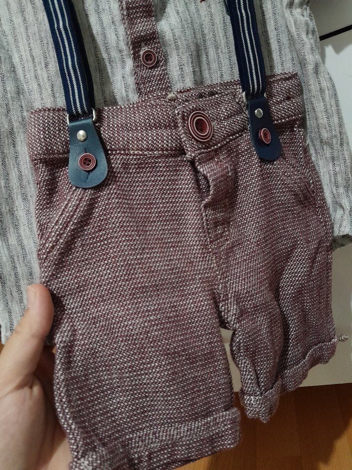 Askılı papyonlu Bebek Erkek Takım - Görsel 2