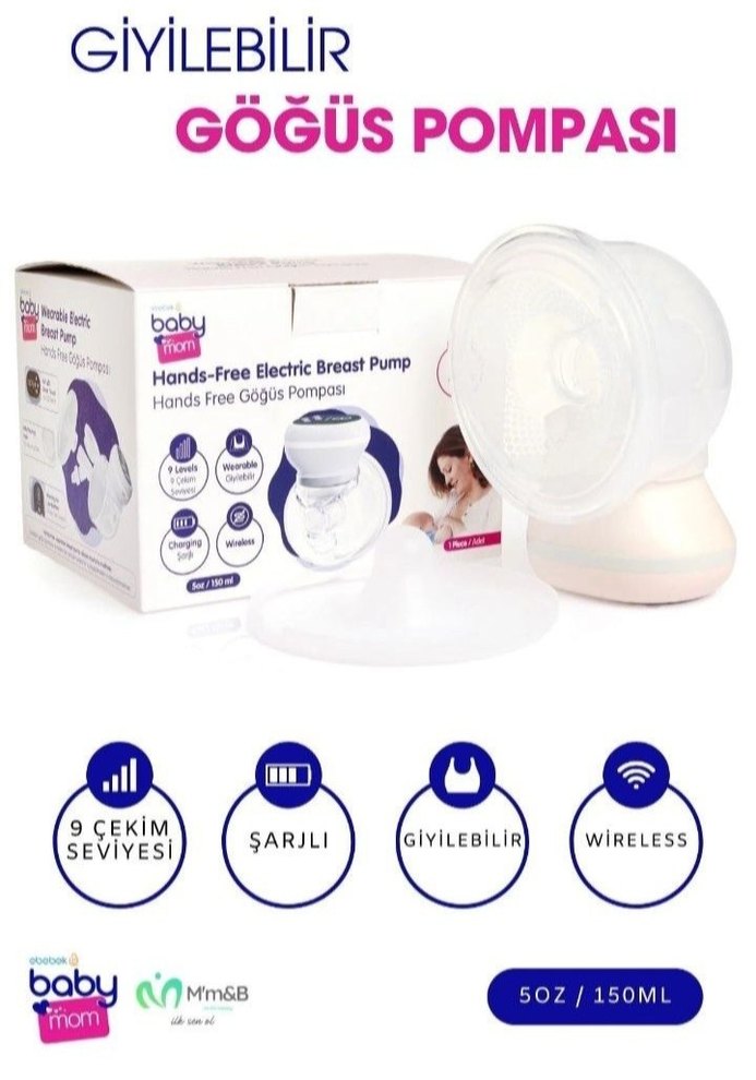 Beyaz Elektronik eller serbest Göğüs Pompası - Görsel 4