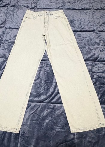 Beyaz Tie-Dye Desenli Regular Fit Erkek Kot Pantolon - Görsel 2