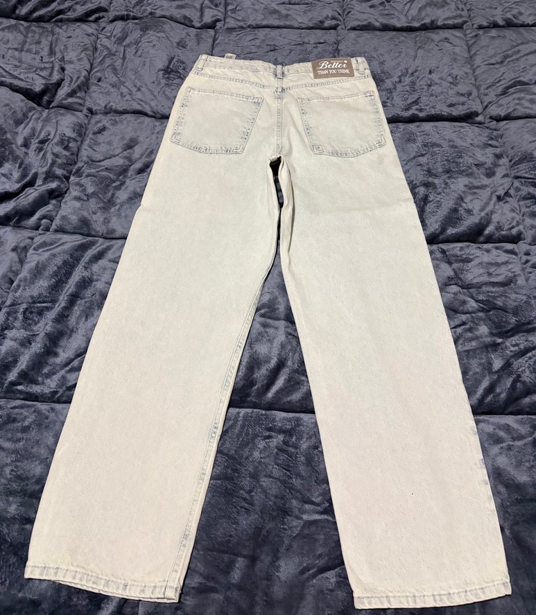 Beyaz Tie-Dye Desenli Regular Fit Erkek Kot Pantolon - Görsel 3