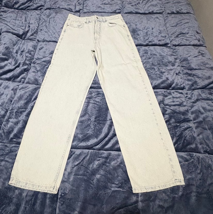 Beyaz Tie-Dye Desenli Regular Fit Erkek Kot Pantolon - Görsel 2