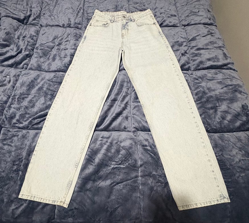 Gri Beyaz Batik Desenli Regular Fit Erkek Kot Pantolon - Görsel 2