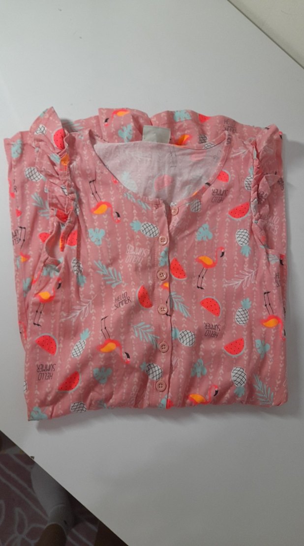 Kız Çocuk Pembe desenli yuvarlak Yaka Tulum - Görsel 4