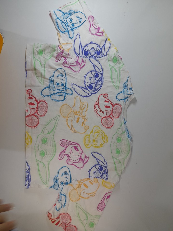 Çok Renkli Baskılı Çocuk Oversize crop tişört - Görsel 2