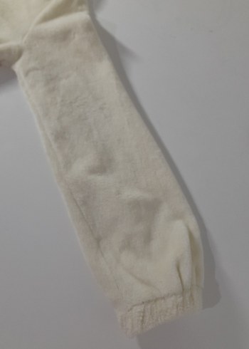 Düğmeli Kırık Beyaz Kapüşonlu çocuk Sweatshirt - Görsel 4