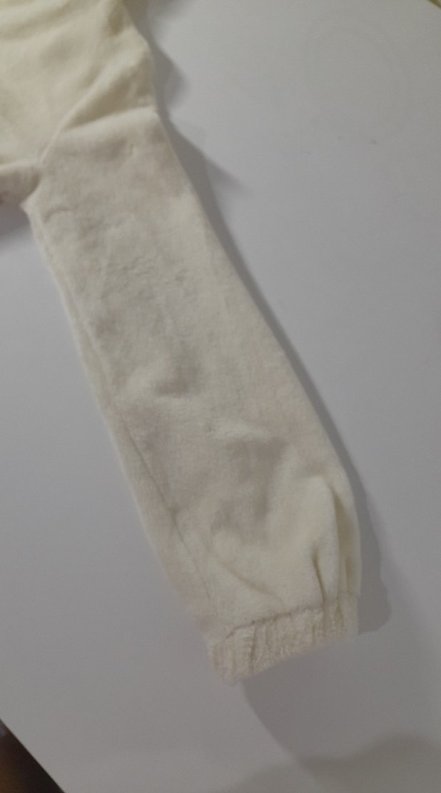 Düğmeli Kırık Beyaz Kapüşonlu çocuk Sweatshirt - Görsel 4