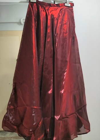 Bordo Uzun Kollu Drape Detaylı Abiye Elbise - Görsel 3