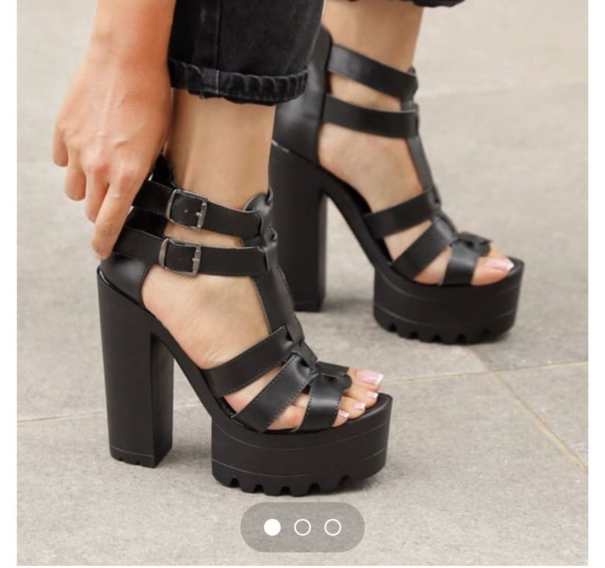 Kadın Siyah Gotik Platform Topuklu Ayakkabı - Görsel 3