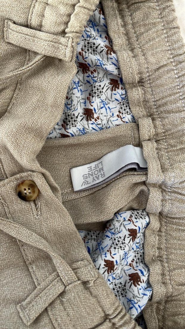 Bej erkek Piliseli Kumaş Pantolon - Görsel 4