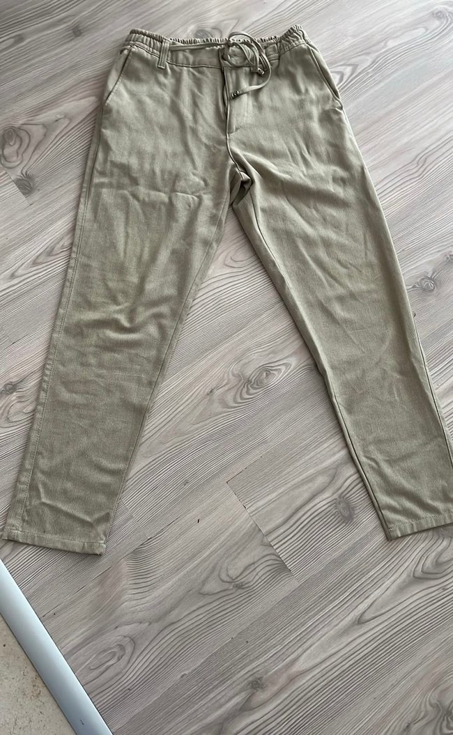 Bej erkek Piliseli Kumaş Pantolon - Görsel 2