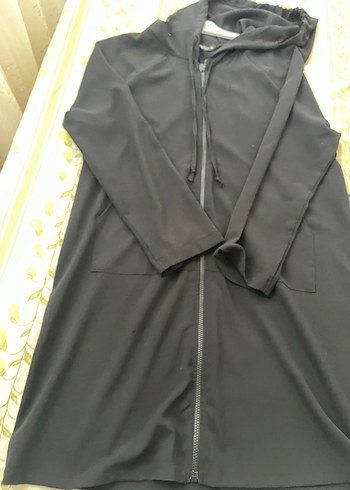 Gri Yüksek Yakalı Fermuarlı Hamile Ceketi - Görsel 2