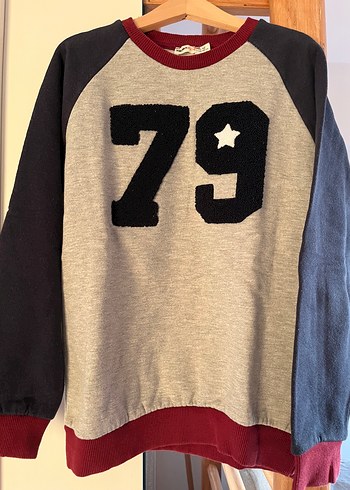 Koton Kids erkek Gri Örgü Detaylı Sweatshirt