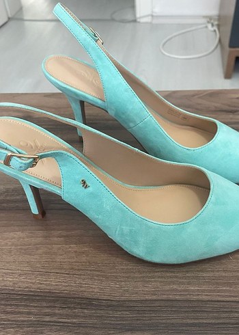 Turkuaz Süet Tokalı Stiletto Nine West