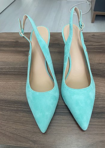 40 Beden Turkuaz Süet Tokalı Stiletto Nine West